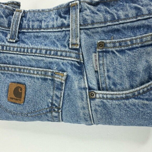 Carhartt Men's Blue Plaid-Lined Tactical Relaxed Straight Leg Jeans W36/L31 - Picture 13 of 13